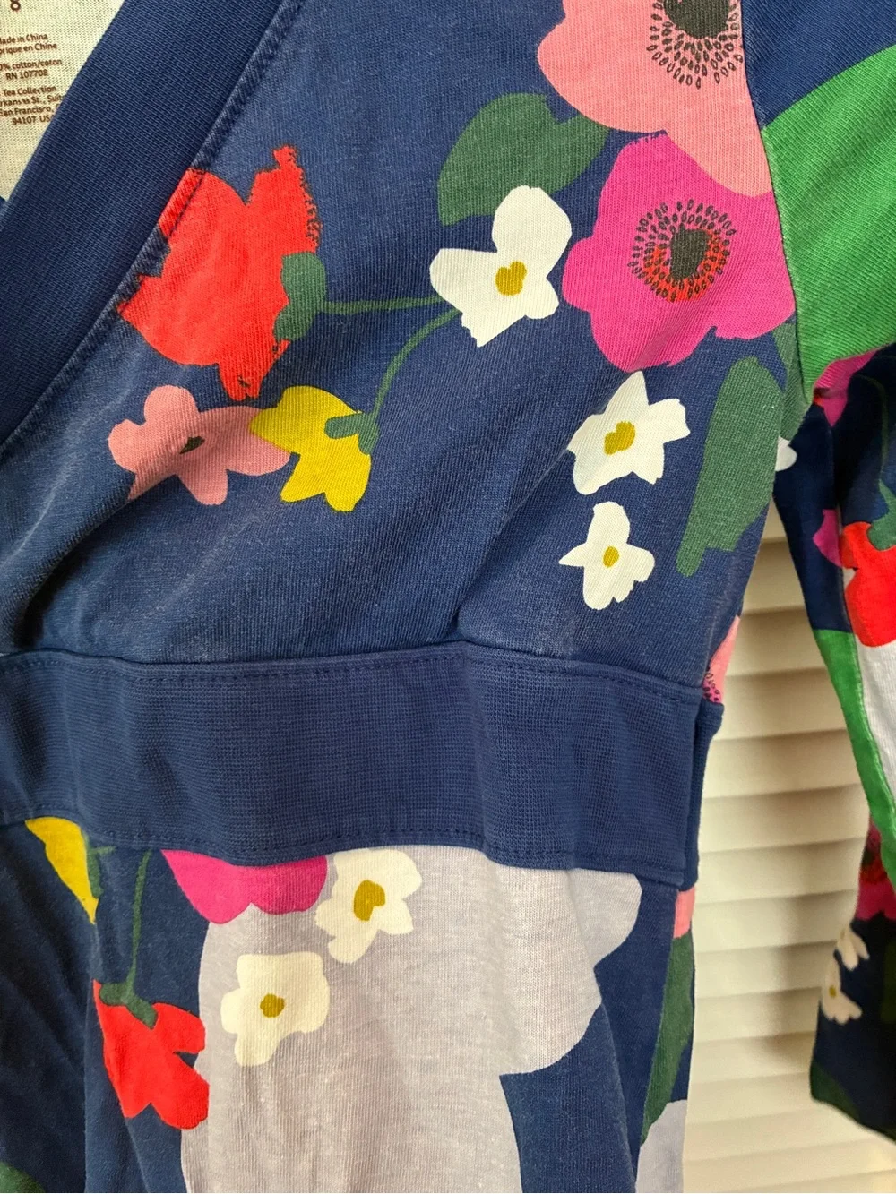 Tea Kids Long Navy Long Sleeve Floral Dress Summer Vacation Size 8